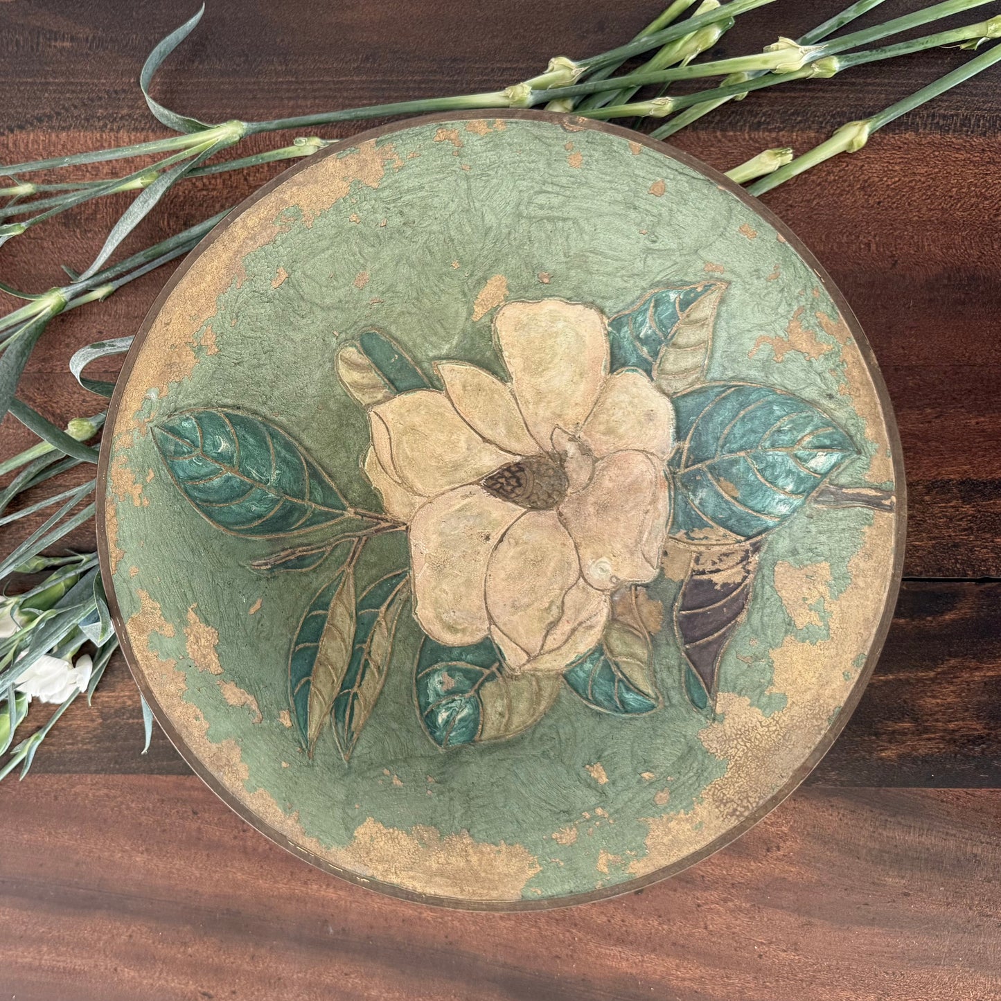 Magnolia Brass Plate