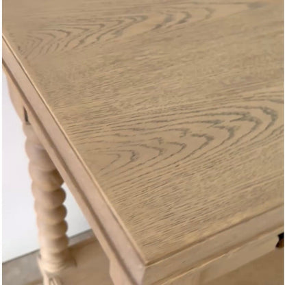Wood Side Table with Twisted Barley Legs